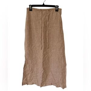MATE the Label Organic Linen Midi Skirt – Tan / Sand – Size S – NWOT